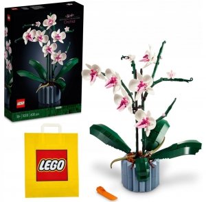 Zestaw Prezent Klocki LEGO ICONS 10311 Botanical Orchidea Storczyk + Torba