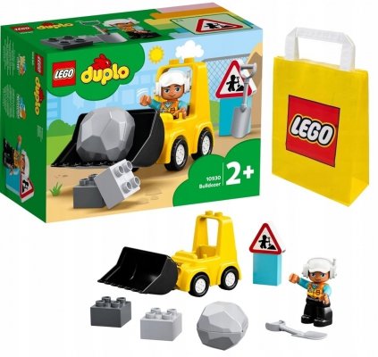 Zestaw Prezent LEGO Duplo 10930 Buldożer Koparka Spych Klocki 2+ Torba