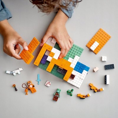 Zestaw Prezent Klocki LEGO Minecraft Siedlisko Lisów Utopiec Miecz 8+ Torba