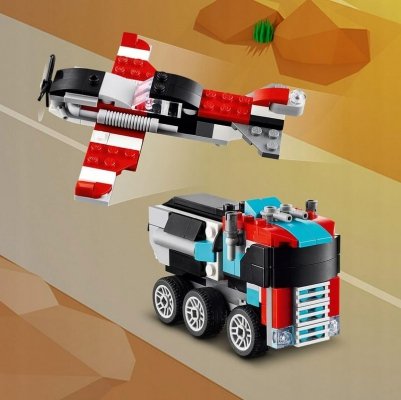 Zestaw Prezent Klocki LEGO CREATOR 31146 CIĘŻARÓWKA TIR HELIOKOPTER + Torba