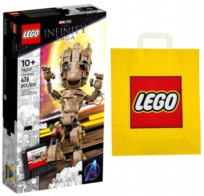 Zestaw Prezent Klocki LEGO MARVEL 76217 Ja Jestem Groot Kaseta 10+ Torba