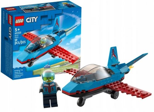 Zestaw Prezent Klocki LEGO CITY 60323 Samolot Kaskaderski Akrobacje + Torba