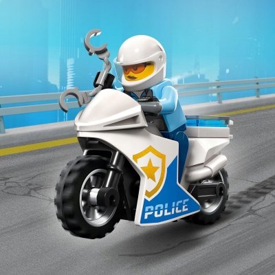 Zestaw Prezent LEGO CITY 60392 Motocykl Policyjny Pościg Klocki 5+ Torba