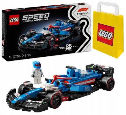 Zestaw Prezent LEGO Speed 77246 Bolid F1 Visa Cash App RB Klocki 10+ Torba