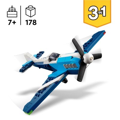 Zestaw Prezent LEGO Creator 31160 Samolot Wyścigowy 3w1 Klocki 7+ Torba