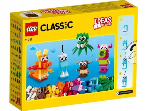 Zestaw Prezent LEGO Classic 11017 Kreatywne Potwory 140 Klocki 4+ Torba
