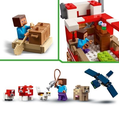 Zestaw Prezent LEGO Minecraft 21270 Dom Grzybowej Krowy Klocki 8+ Torba