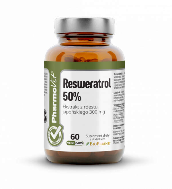 Resweratrol 50% Ekstrakt z rdestu japońskiego 300 mg PharmoVit