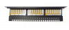 Patch panel 19 24 porty, kat.6, U/UTP, 1U, wspornik kablowy, czarny (kompletny)