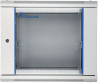 Szafka wisząca rack 9U 600x450 szara szklane drzwi