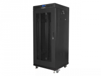 SZAFA INSTALACYJNA RACK STOJĄCA 19 27U 600X600 CZARNA DRZWI PERFOROWANE LCD LANBERG (FLAT PACK) V2 