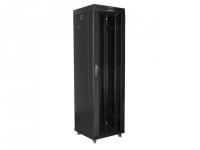 SZAFA INSTALACYJNA RACK STOJĄCA 19 42U 600X600 CZARNA DRZWI SZKLANE LCD LANBERG (FLAT PACK) 