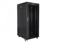 SZAFA INSTALACYJNA RACK STOJĄCA 19 27U 600X800 CZARNA DRZWI SZKLANE LCD LANBERG (FLAT PACK) 