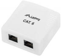 Gniazdo natynkowe 2x RJ45 Kat.6 białe 