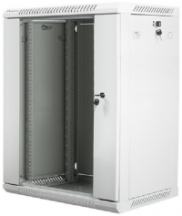Szafa instalacyjna wisząca 19'' 15U 600X450mm szara (drzwi szklane) 