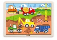 Viga 51463 Puzzle na podkładce 24 elementy - na budowie 
