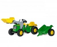 Rolly Toys 023110 Traktor Rolly Kid John Deere z łyżką i przyczepą 