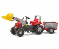 Rolly Toys 811397 Traktor Rolly Junior RT z przyczepą i łyżka Czerwony 