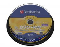 DVD+RW VERBATIM 4.7 GB 4x Cake 10  szt.
