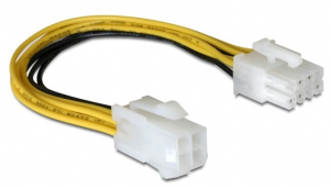 Kabel zasilający DELOCK EPS 8-pin - ATX 4-pin 0.15m. 82405