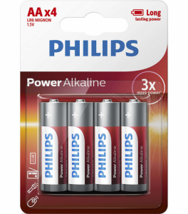 Baterie PHILIPS Alkaliczna AA (LR06, FR6, R6, 15A, MN1500, AM3, UM3, HP7) 4 szt. 8670 0006 4101