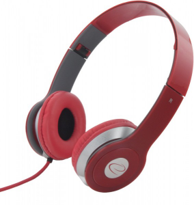 Słuchawki nauszne ESPERANZA EH145R (3m /3.5 mm wtyk/Czerwony)