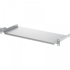 Półka 1U 200mm Rack 19, 2 pkt mocowania, pełna, szara