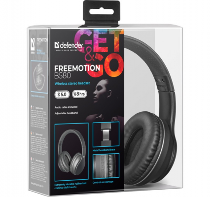 Słuchawki bezprzewodowe DEFENDER Freemotion B580 Czarny (Czarny)