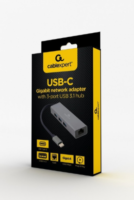 Hub USB GEMBIRD A-CMU3-LAN-01
