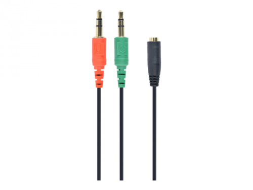 GEMBIRD CCA-418 0.2m /s1x MiniJack 3.5 mm (gniazdo) 2x MiniJack 3.5 mm (wtyk)
