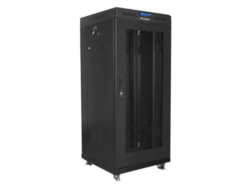 SZAFA INSTALACYJNA RACK STOJĄCA 19&quot; 27U 600X600 CZARNA DRZWI PERFOROWANE LCD LANBERG (FLAT PACK) V2