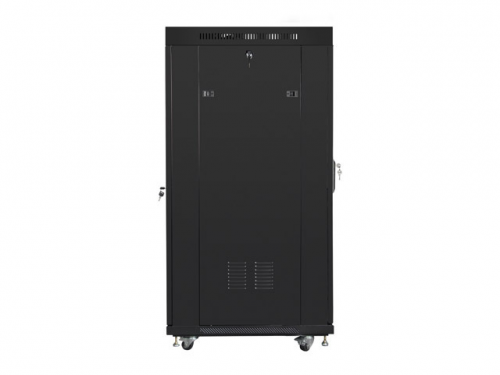 SZAFA INSTALACYJNA RACK STOJĄCA 19&quot; 22U 800X800 CZARNA DRZWI SZKLANE LCD LANBERG (FLAT PACK)