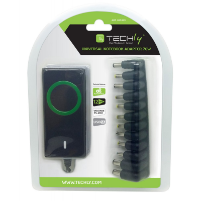 IPW-NTS70WTY Zasilacz sieciowy TECHLY 70W  Wymienne końcówki 15V