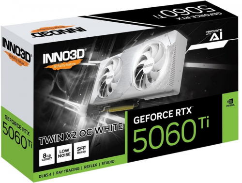 Karta graficzna INNO3D RTX 5060 Ti Twin X2 OC WHITE 8GB (N506T2-08D7X-193075W)