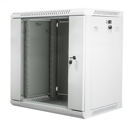 Szafa instalacyjna wisząca 19&#039;&#039; 12U 600X450mm szara (drzwi       szklane)