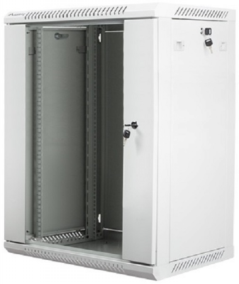 Szafa instalacyjna wisząca 19&#039;&#039; 15U 600X450mm szara (drzwi       szklane)