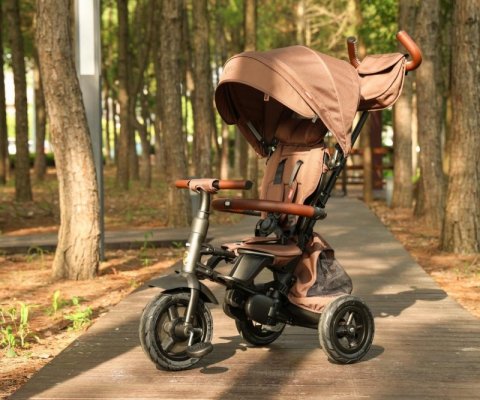 Qplay Rowerek Trójkołowy Rito Deluxe Rubber Brown