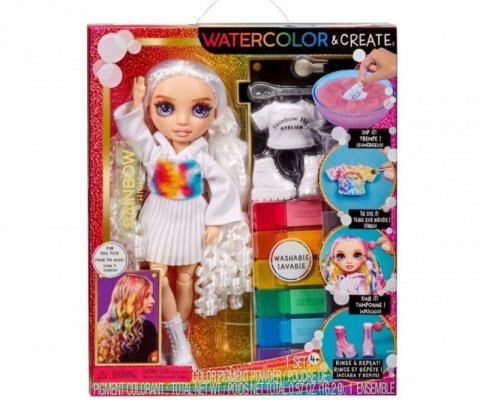 MGA 507581  Rainbow High Watercolor And Create Lalka Do Malowania Z Fioletowymi Oczami