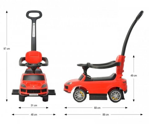 Milly Mally Pojazd z rączką Porsche Cayenne Red