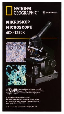 Mikroskop Bresser National Geographic o powiększeniu 40–1280 razy z uchwytem do smartfonu