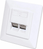 Gniazdo podtynkowe 2x RJ45 Cat6 STP białe 