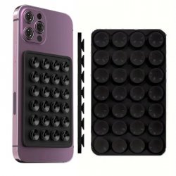 Przyssawka do telefonu silikonowa czarna – uchwyt na etui