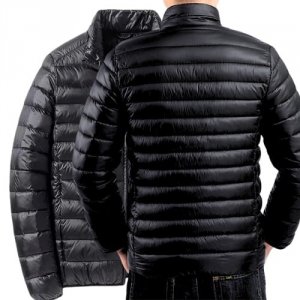 Męska kurtka przejściowa czarna pikowana L/XL bez kaptura