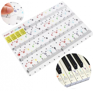 Naklejki na pianino keyboard kolorowe do nauki gry