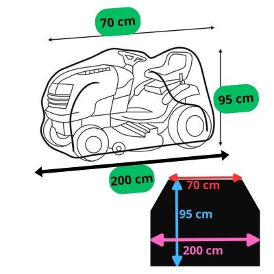 Pokrowiec ochronny na traktor, quad, kosiarkę, wózek 200x95 cm