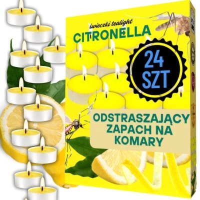 Świeczki tealight citronella odstraszające komary 6 sztuk