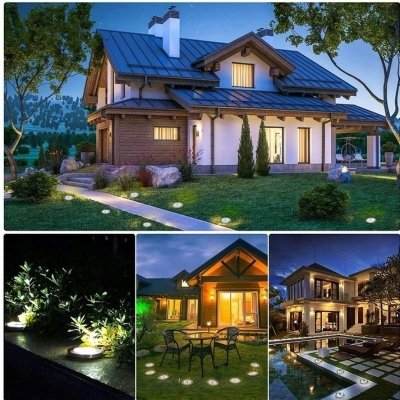 Lampy solarne 16 led oczka ogrodowe wbijane 4 sztuki