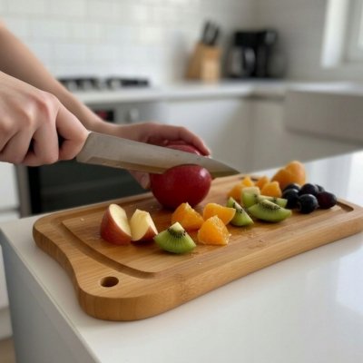 Deska do krojenia i serwowania bambusowa 25 cm x 12 cm naturalna