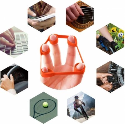 Zestaw do ćwiczeń palców dłoni kółka i gumy w woreczku