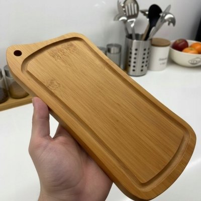 Deska do krojenia i serwowania bambusowa 25 cm x 12 cm naturalna